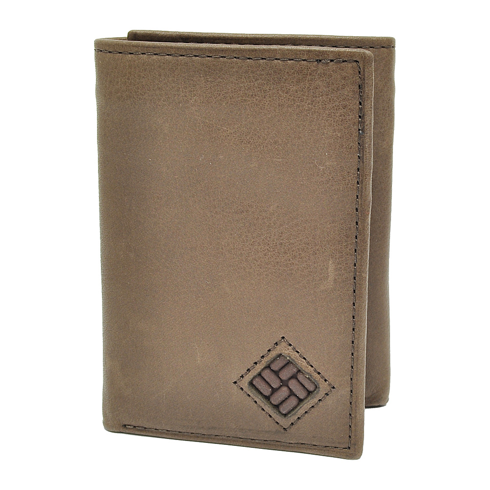 Columbia Trifold Wallet with Interior Zipper Brown