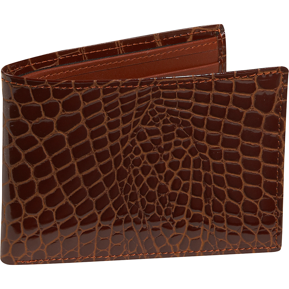 Budd Leather Crocodile Bidente Wallet with Passcase