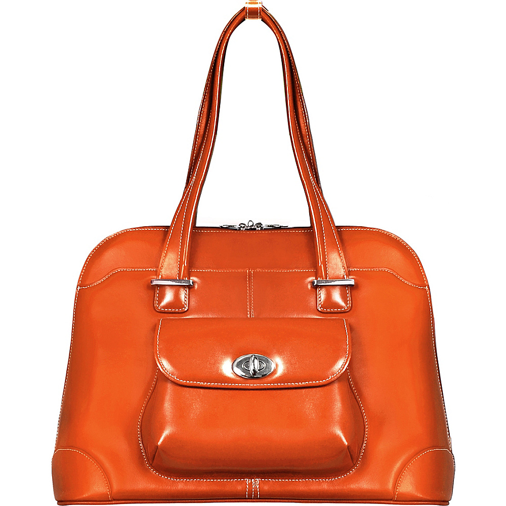 McKlein USA Avon 15 Ladies Leather Laptop Briefcase Orange McKlein USA Women s Business Bags