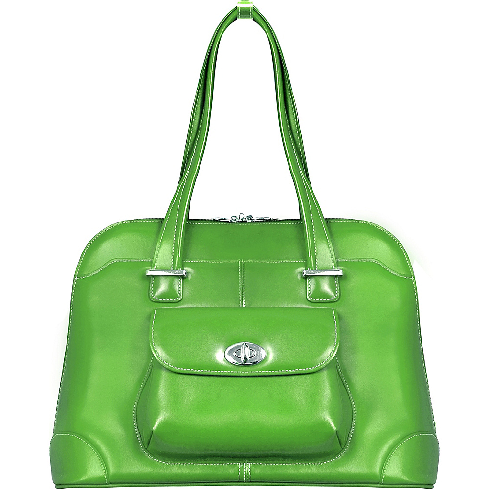 McKlein USA Avon 15 Ladies Leather Laptop Briefcase Green McKlein USA Women s Business Bags