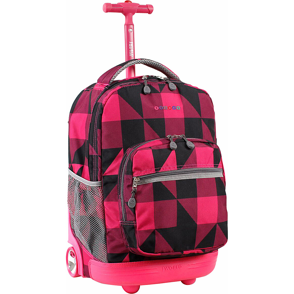 J World Sunrise Rolling Backpack Block Pink
