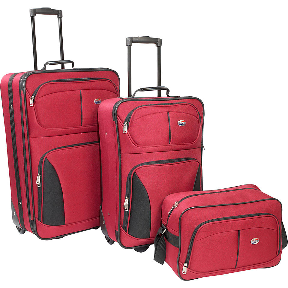 American Tourister Fieldbrook 3 Piece Luggage Set   Red  