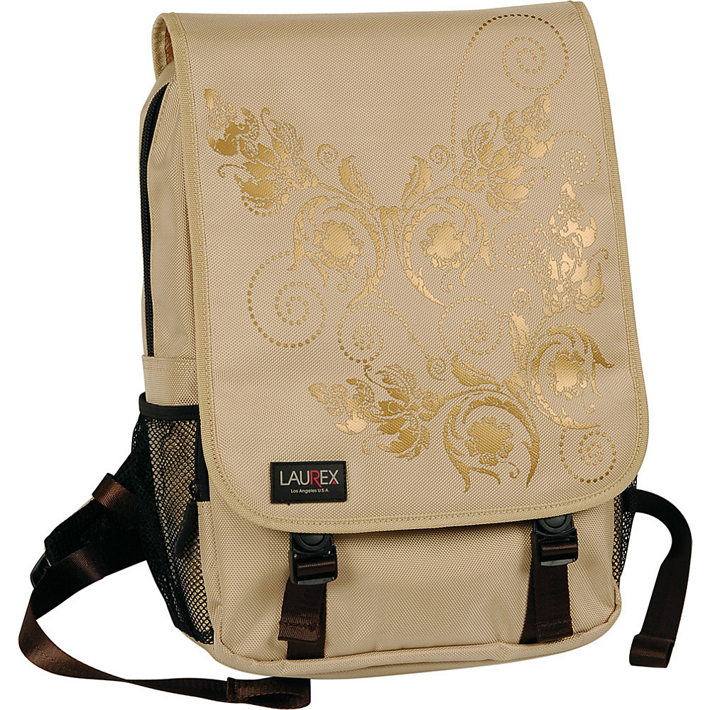 Laurex 15.6 Laptop Backpack Beige Butterfly