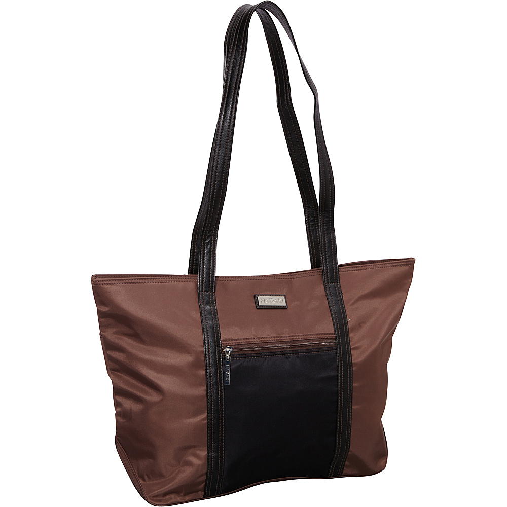 Hadaki Cosmopolitan Tote Chocolate Black Hadaki Fabric Handbags