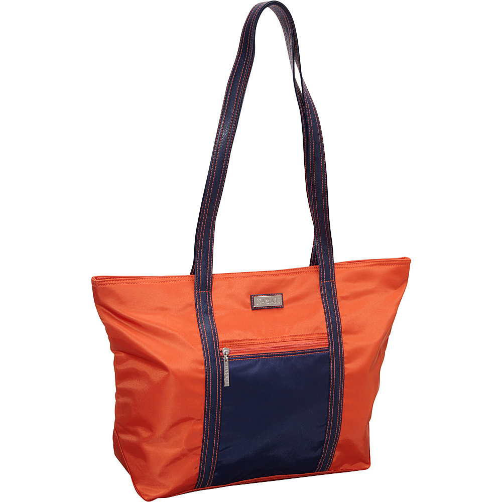 Hadaki Cosmopolitan Tote Orange Navy Hadaki Fabric Handbags