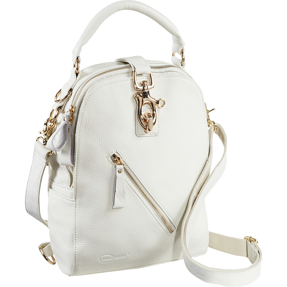 AmeriLeather Quince Leather Handbag Backpack Off White AmeriLeather Leather Handbags