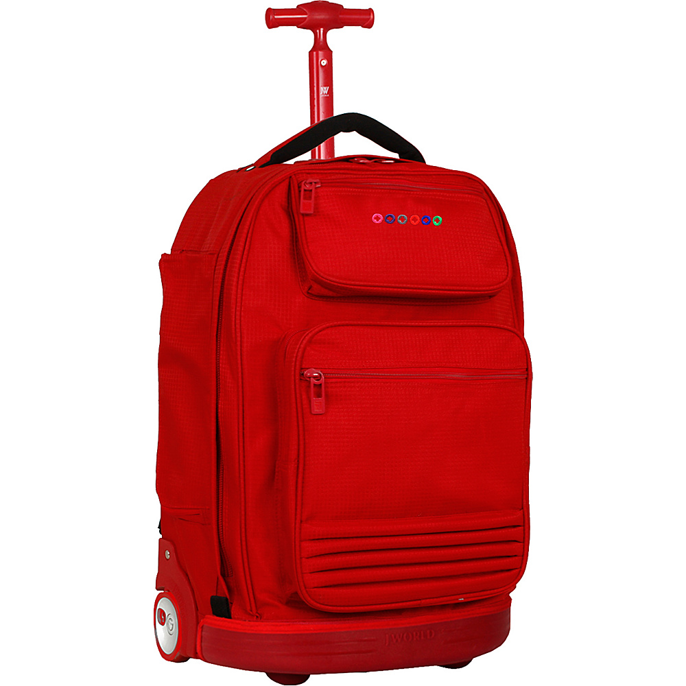 J World New York Parkway Rolling Backpack Red J World New York Rolling Backpacks