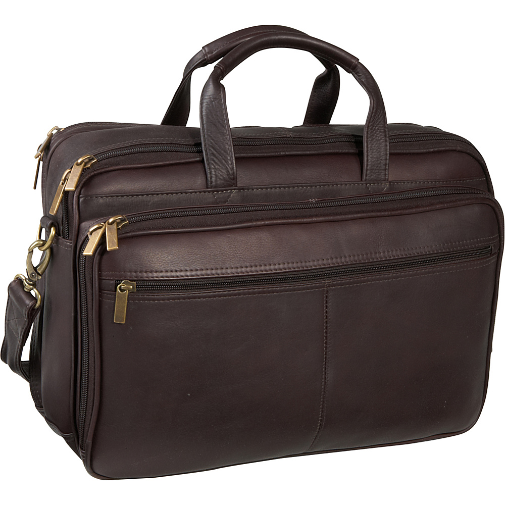 Le Donne Leather Two Compartment Computer Brief Caf