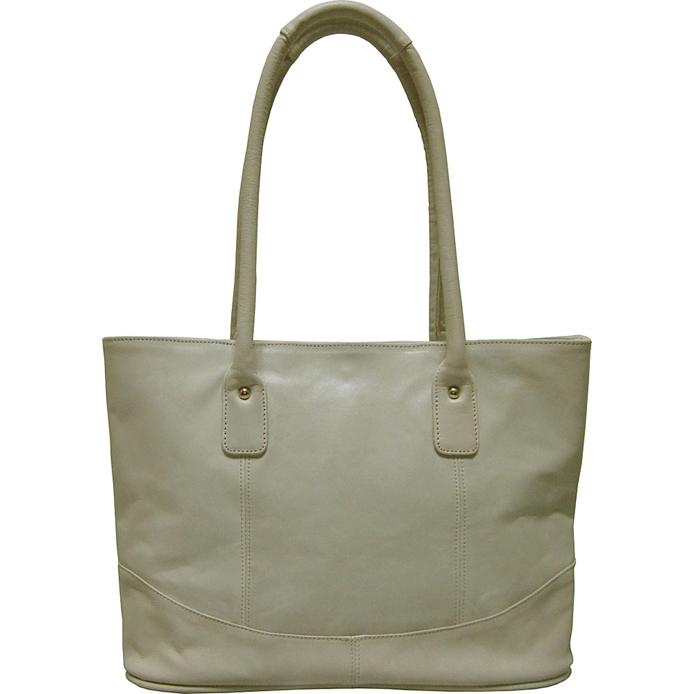 AmeriLeather Casual Leather Tote Pearl White AmeriLeather Leather Handbags
