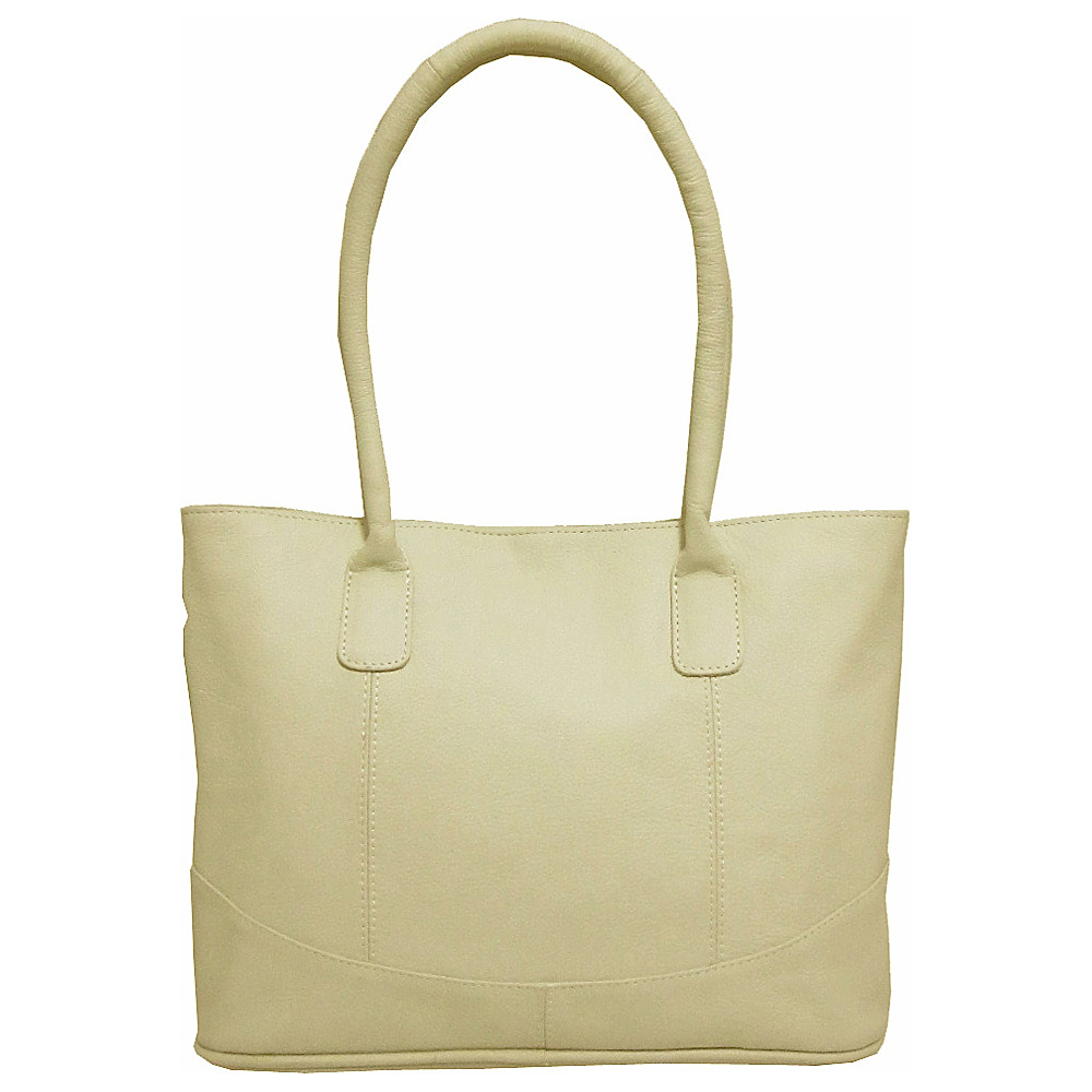 AmeriLeather Casual Leather Tote Off White AmeriLeather Leather Handbags