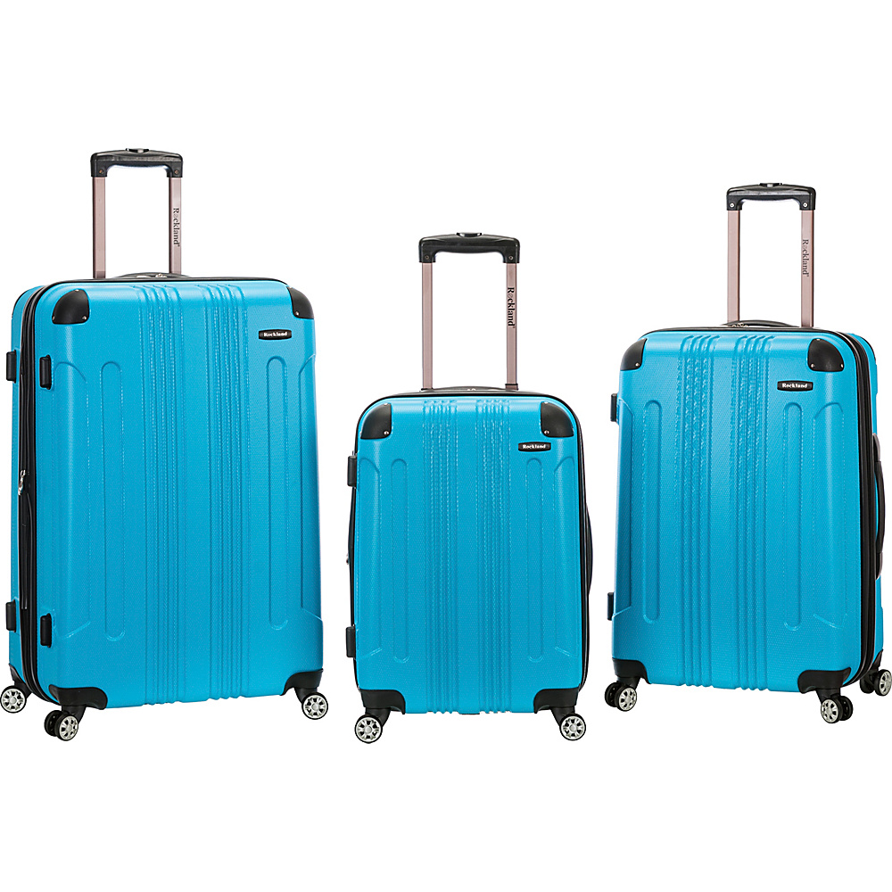 Rockland Luggage Sonic 3 Piece Hardside Spinner Set Turquoise Rockland Luggage Luggage Sets