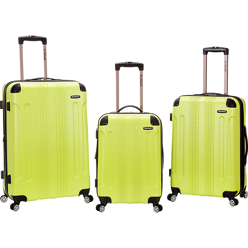 Rockland Luggage Sonic 3 Piece Hardside Spinner Set Lime Rockland Luggage Luggage Sets
