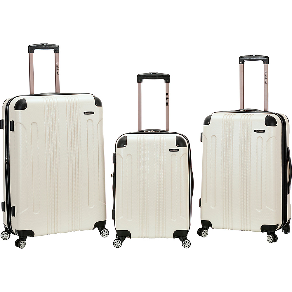 Rockland Luggage Sonic 3 Piece Hardside Spinner Set White Rockland Luggage Luggage Sets