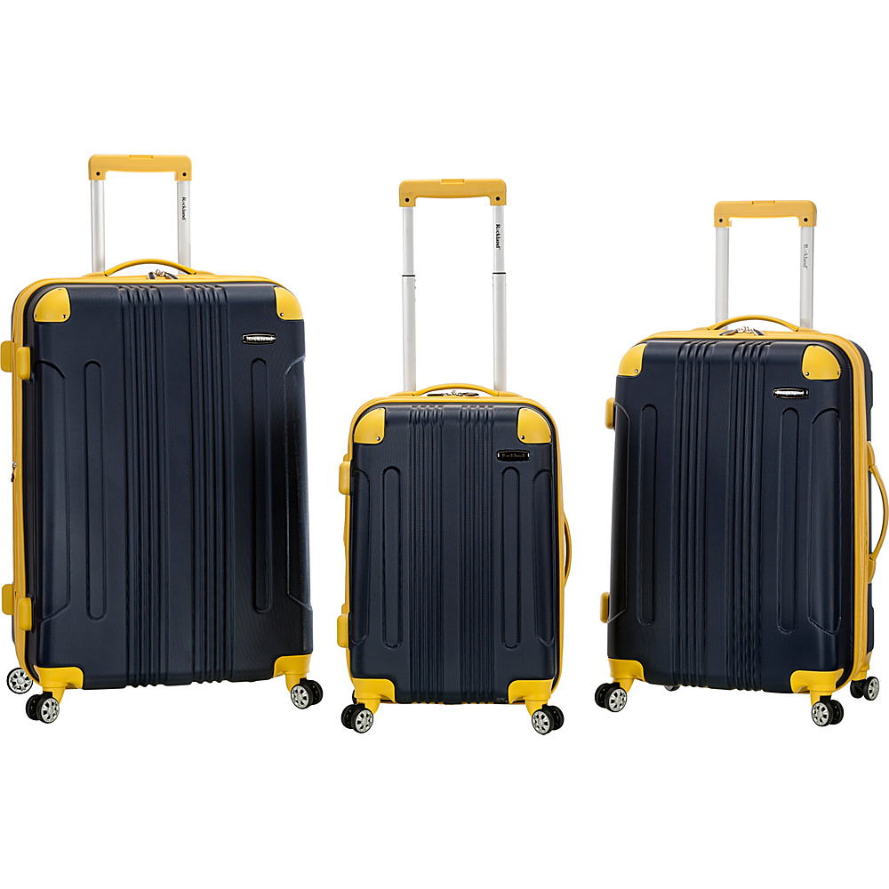 Rockland Luggage Sonic 3 Piece Hardside Spinner Set Navy Rockland Luggage Luggage Sets