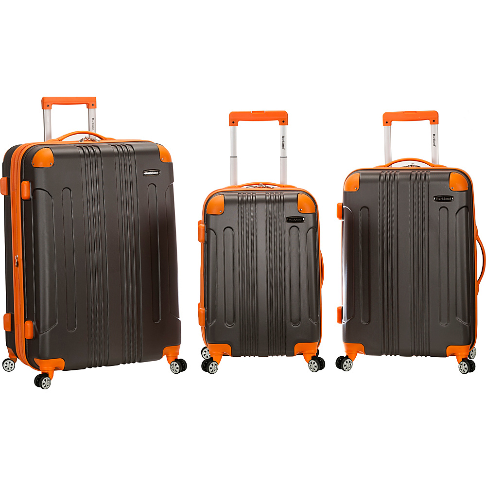 Rockland Luggage Sonic 3 Piece Hardside Spinner Set Charcoal Rockland Luggage Luggage Sets