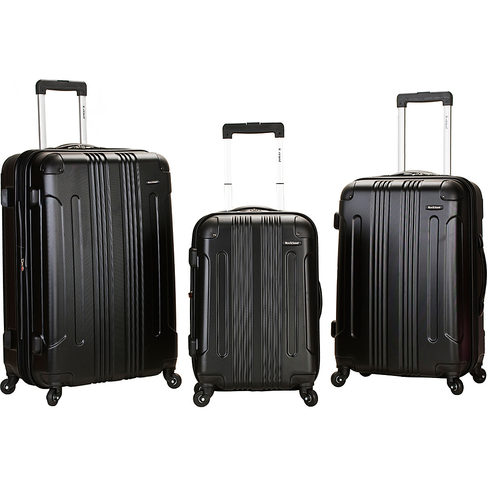 Rockland Luggage Sonic 3 Piece Hardside Spinner Set Black Rockland Luggage Luggage Sets