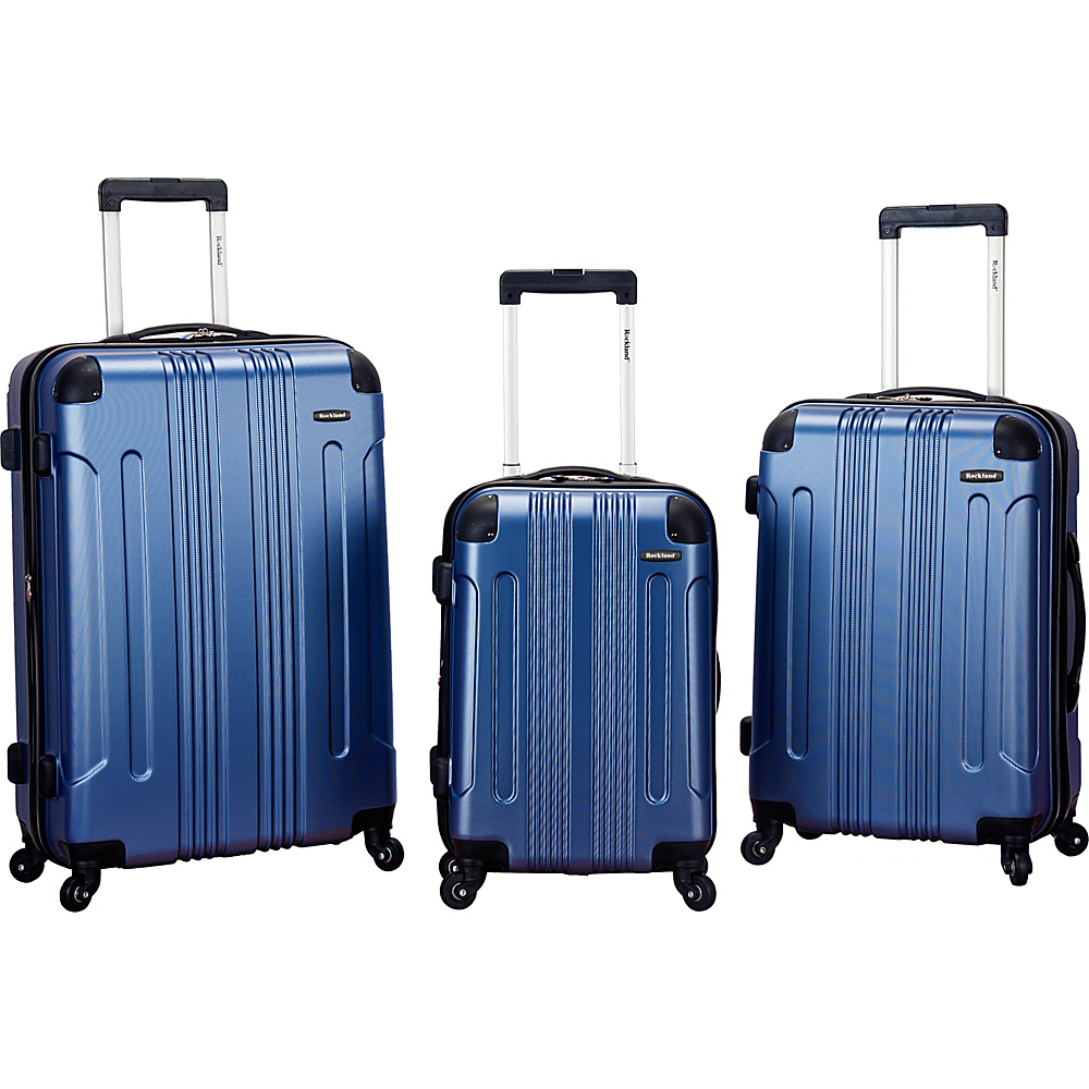 Rockland Luggage Sonic 3 Piece Hardside Spinner Set Blue Rockland Luggage Luggage Sets