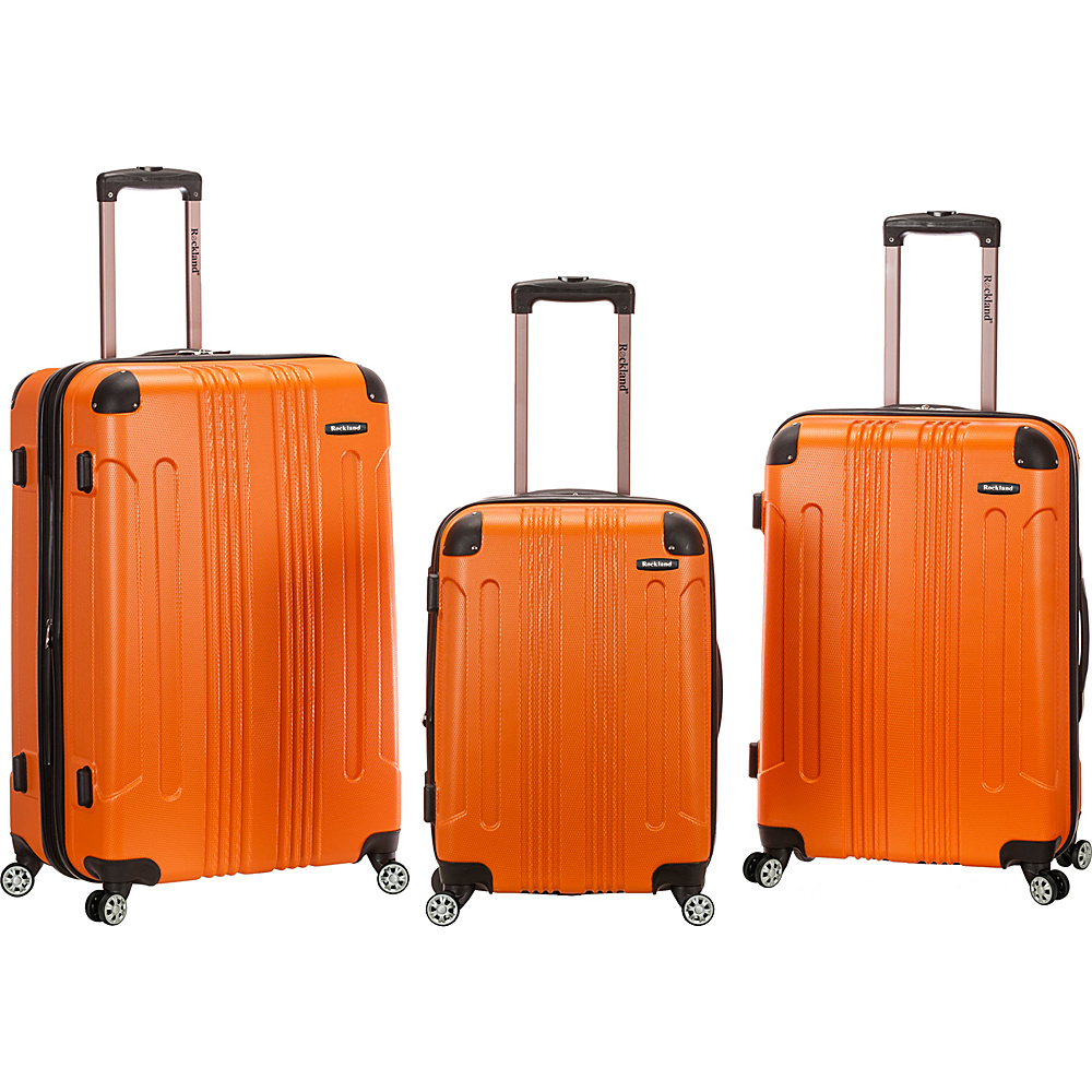 Rockland Luggage Sonic 3 Piece Hardside Spinner Set Orange Rockland Luggage Luggage Sets