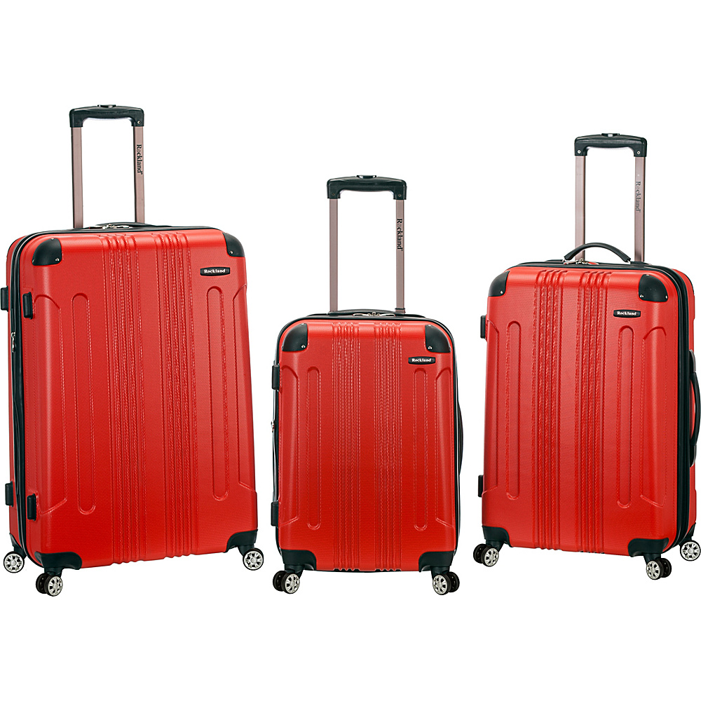 Rockland Luggage Sonic 3 Piece Hardside Spinner Set Red Rockland Luggage Luggage Sets