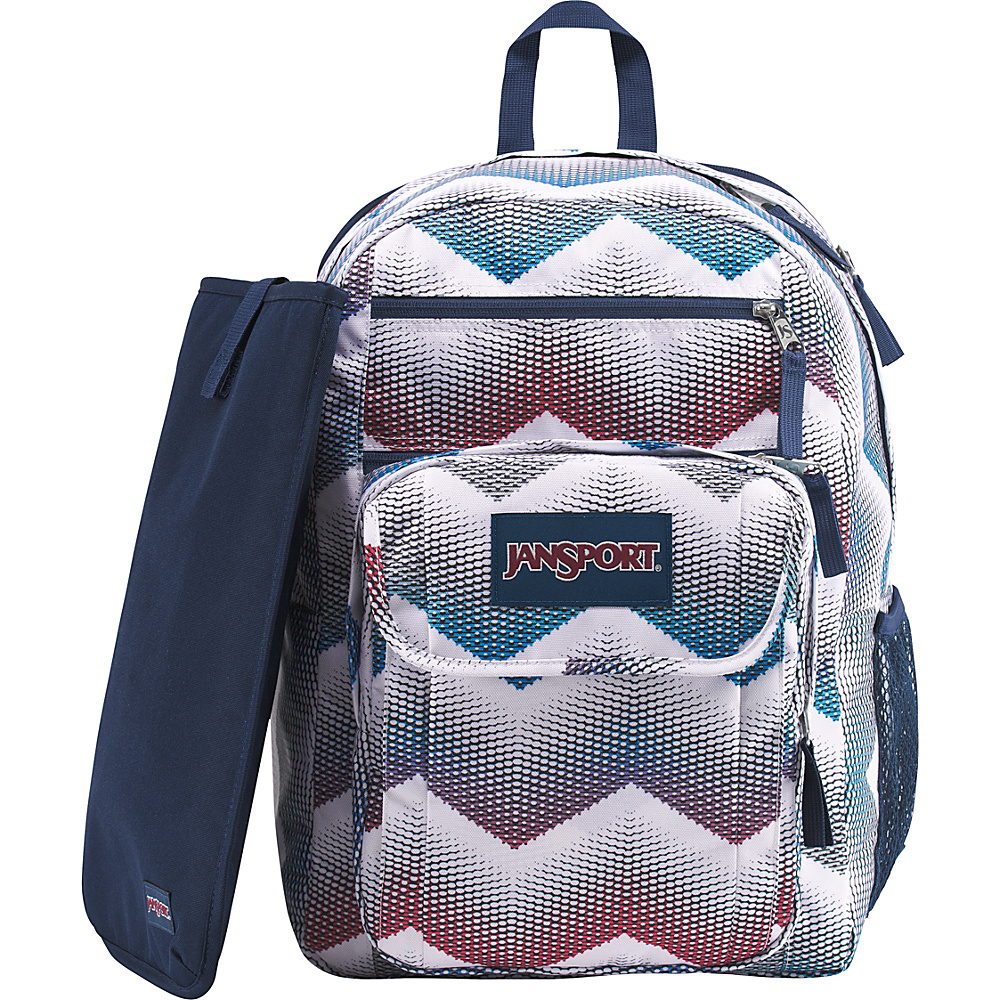 JanSport Digital Student Laptop Backpack Matrix Chevron White - JanSport Business & Laptop Backpacks