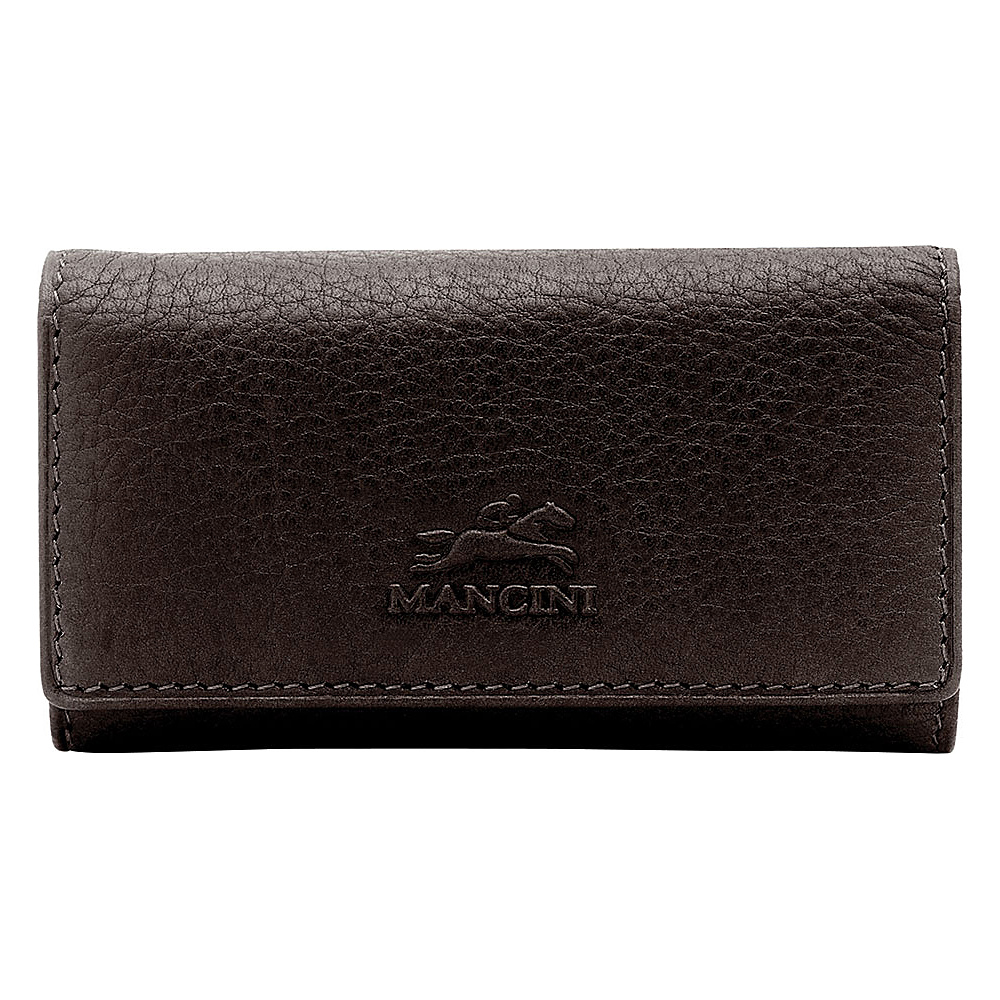 Mancini Leather Goods Trifold Key Case with Detachable Key Fob Brown Mancini Leather Goods Men s Wallets