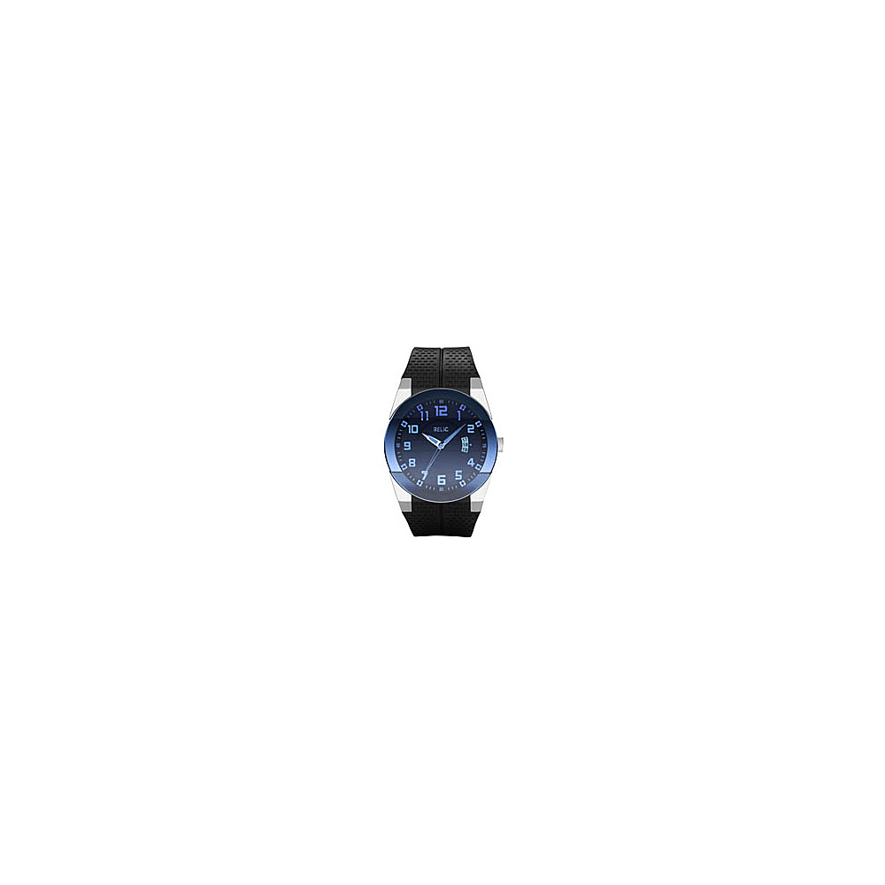 Relic Men s Jake Strap w Blue Crystal Black PU Strap Relic Watches