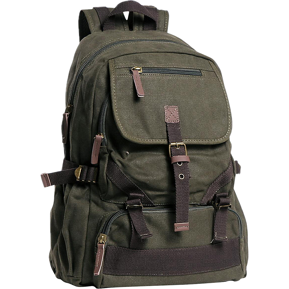 Vagabond Traveler Sport Canvas Backpack Military Green Vagabond Traveler Everyday Backpacks