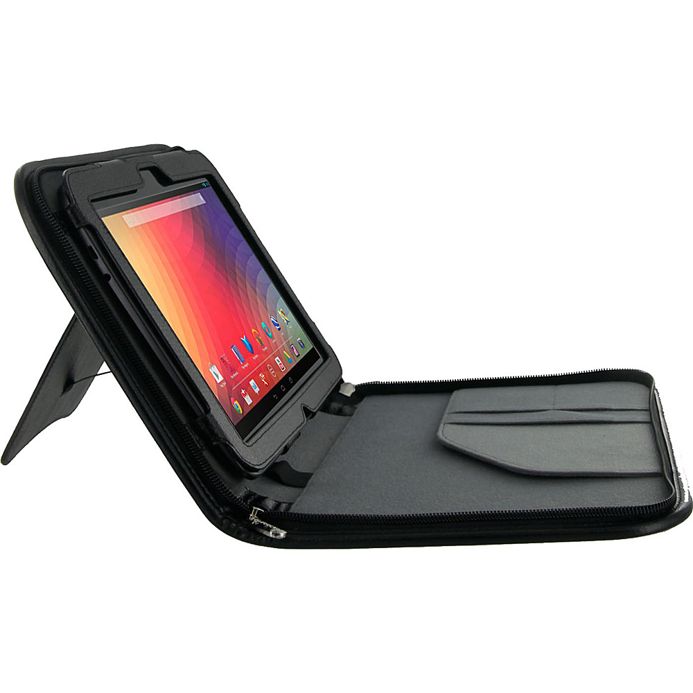 rooCASE Executive Leather Folio Case for Google Nexus 10 Black rooCASE Electronic Cases