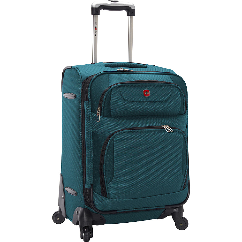 SwissGear Travel Gear 21.5 Expandable Spinner Teal with Black SwissGear Travel Gear Small Rolling Luggage