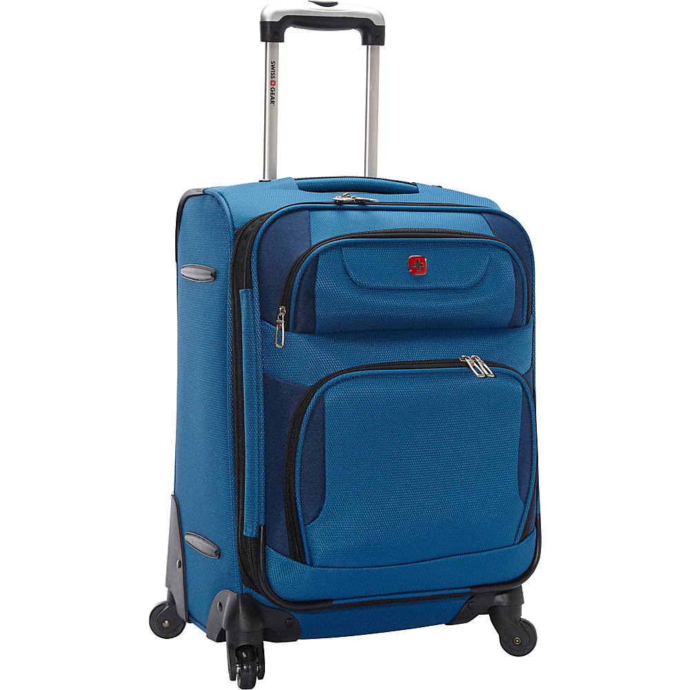 SwissGear Travel Gear 21.5 Expandable Spinner Blue with Black SwissGear Travel Gear Small Rolling Luggage