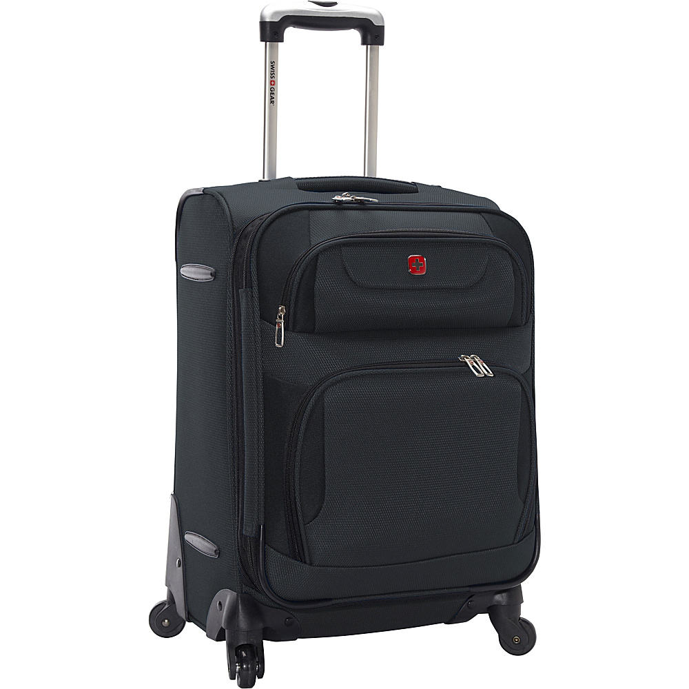 SwissGear Travel Gear 21.5 Expandable Spinner Grey with Black SwissGear Travel Gear Small Rolling Luggage