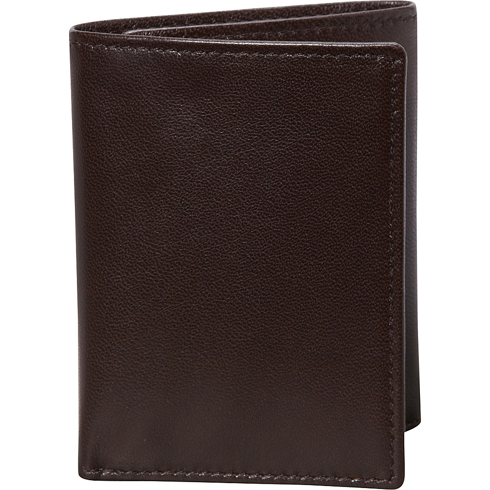 Budd Leather Nappa Soft Leather Trifold Wallet Brown Budd Leather Men s Wallets