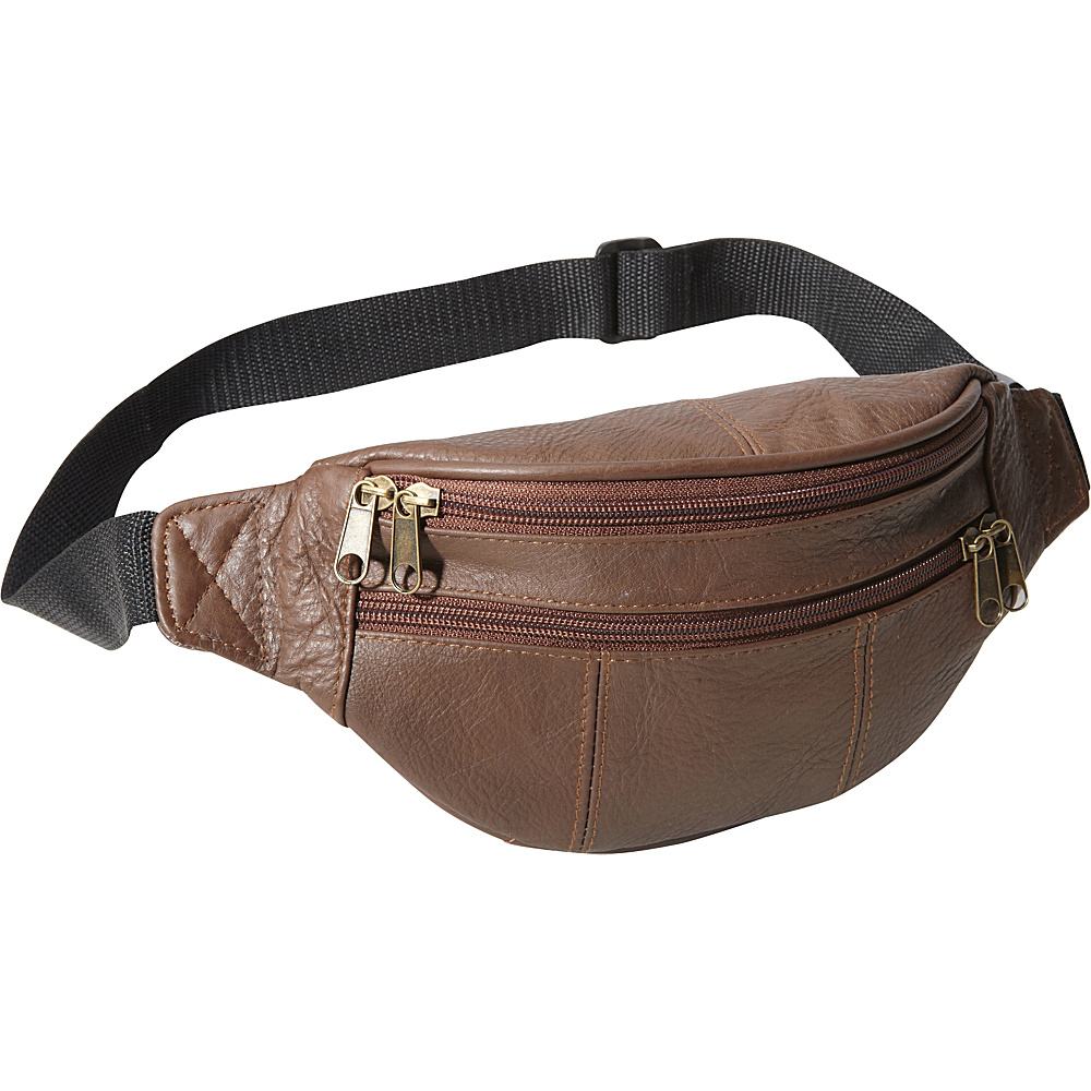 AmeriLeather Leather Fanny Pack Chocolate Brown AmeriLeather Waist Packs
