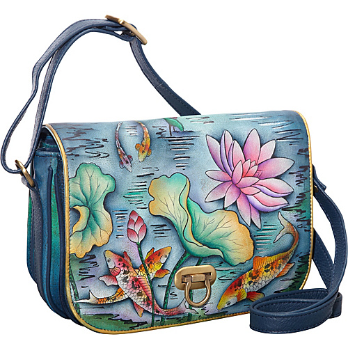 Anuschka Luscious Lilies Hand-Painted Leather Accordion