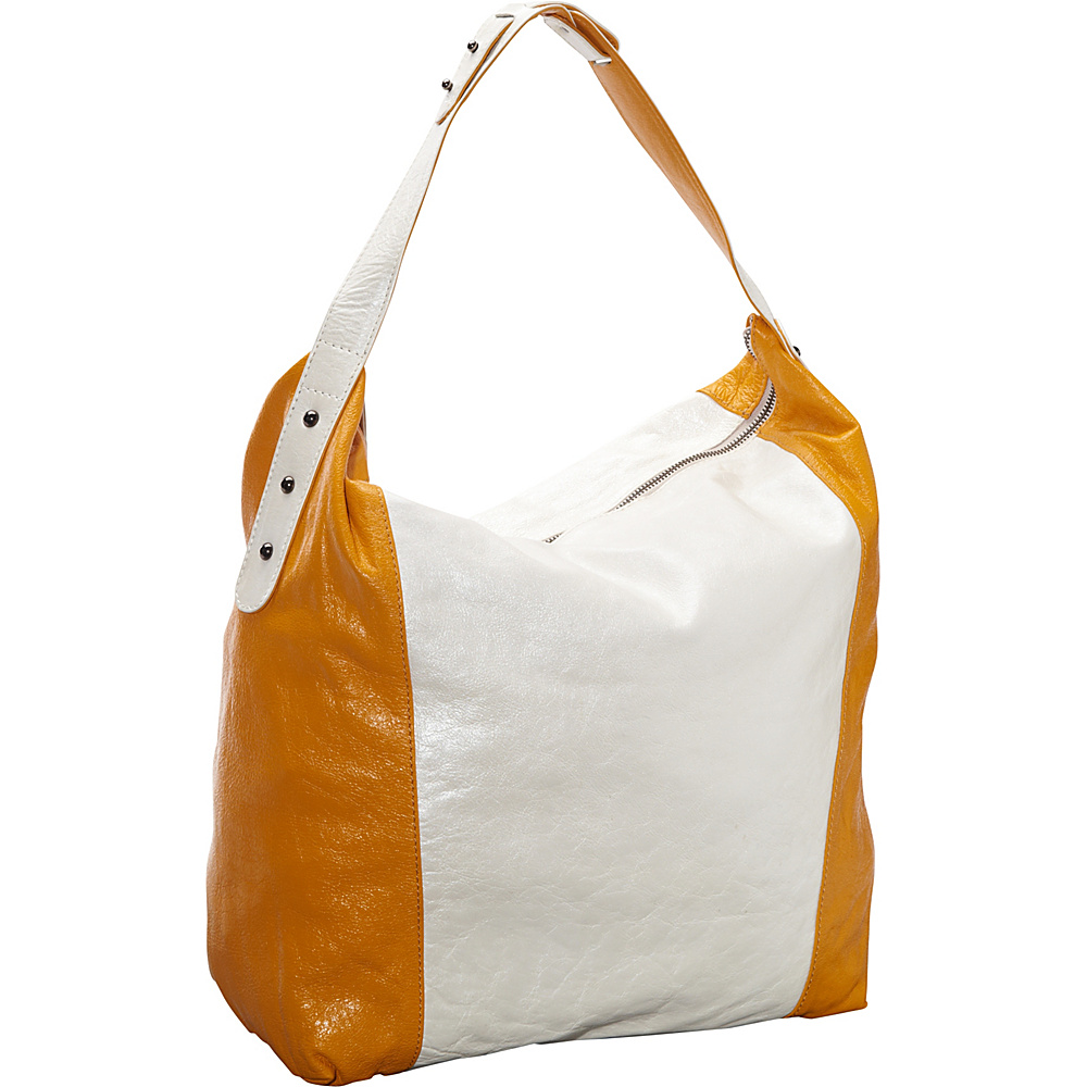 Latico Leathers Samantha Hobo Metallic White Gold Latico Leathers Leather Handbags
