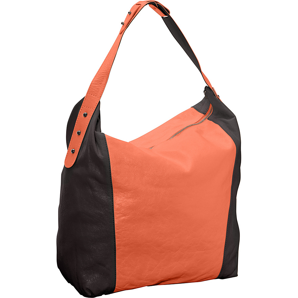 Latico Leathers Samantha Hobo Salmon/Espresso - Latico Leathers Leather Handbags