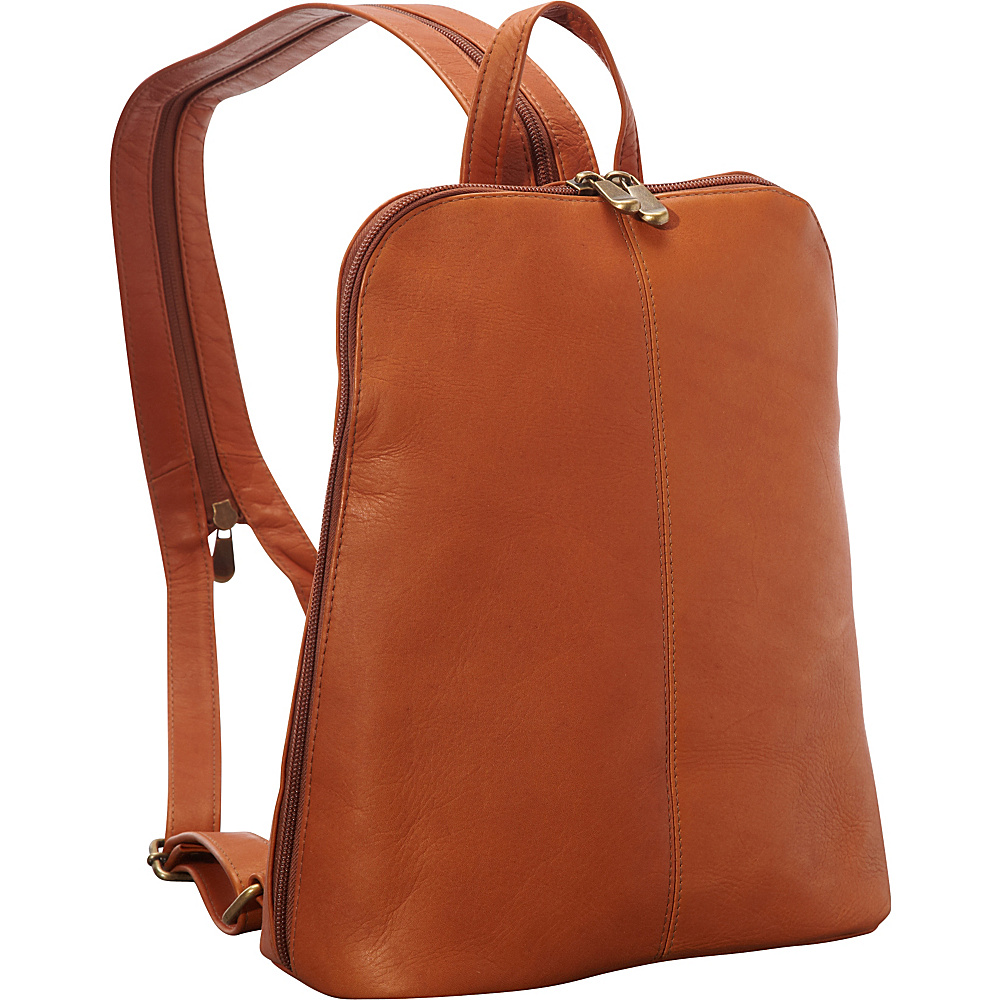 Le Donne Leather Womens iPad eReader Backpack Sling Tan Le Donne Leather Leather Handbags
