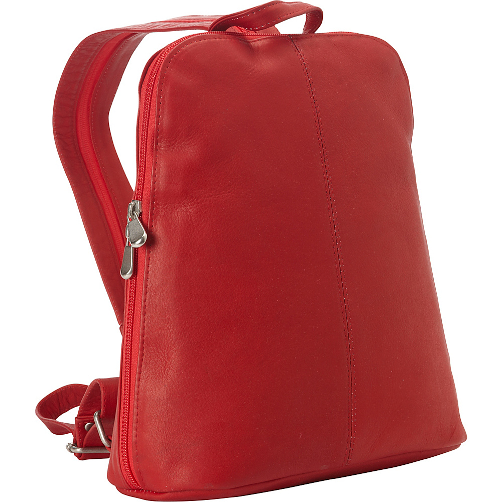 Le Donne Leather Womens iPad eReader Backpack Sling Red Le Donne Leather Leather Handbags