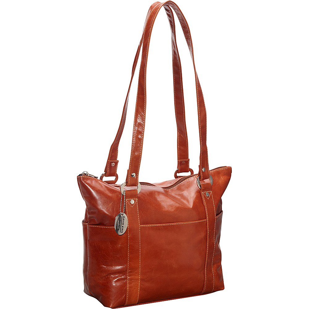 David King Co. Florentine 6 Pocket Shopper Honey David King Co. Leather Handbags