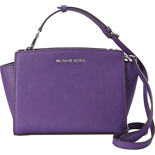MICHAEL Michael Kors Selma Medium Messenger Crossbody Bag Grape - MICHAEL Michael Kors Designer Handbags