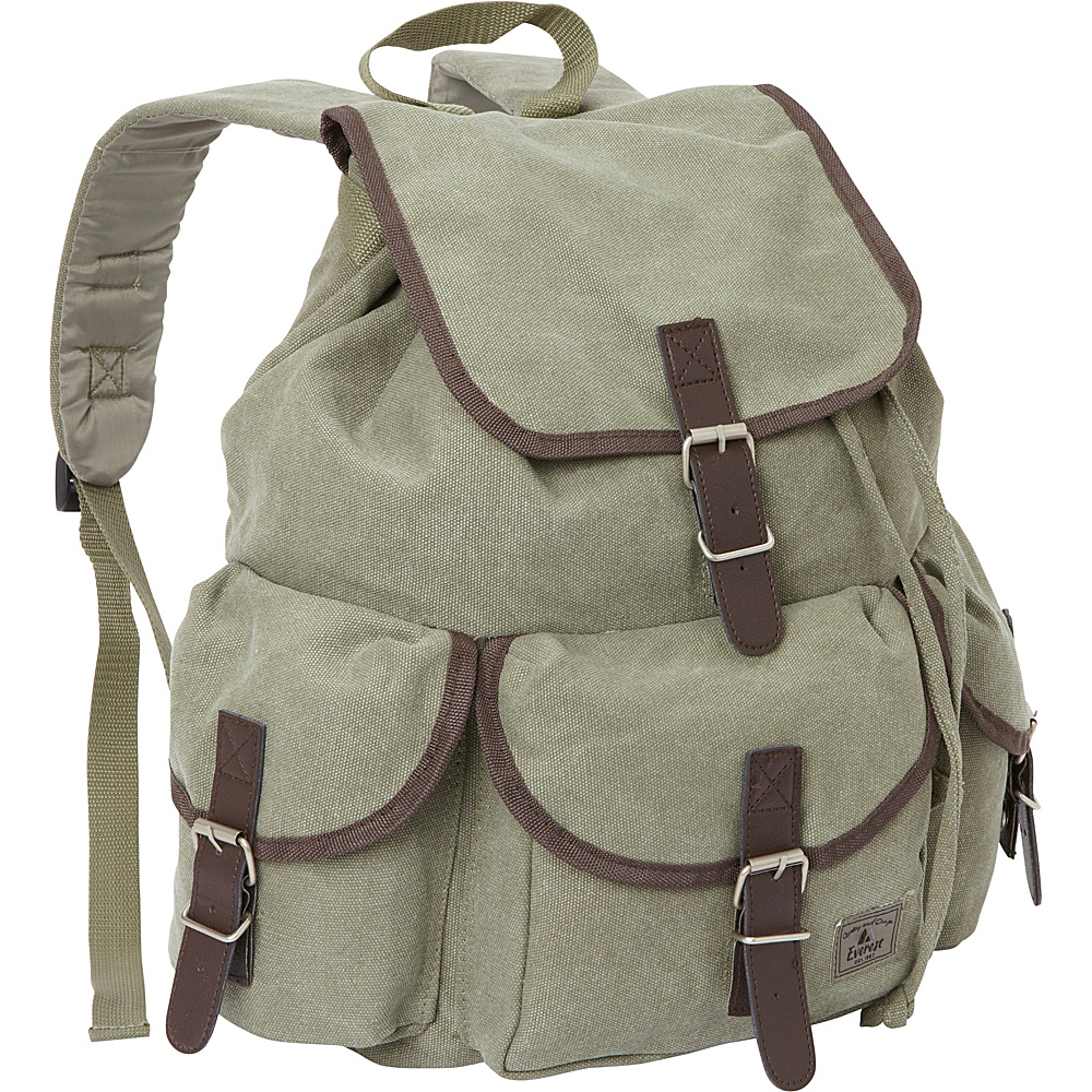 Everest Canvas Rucksack Olive Everest Everyday Backpacks