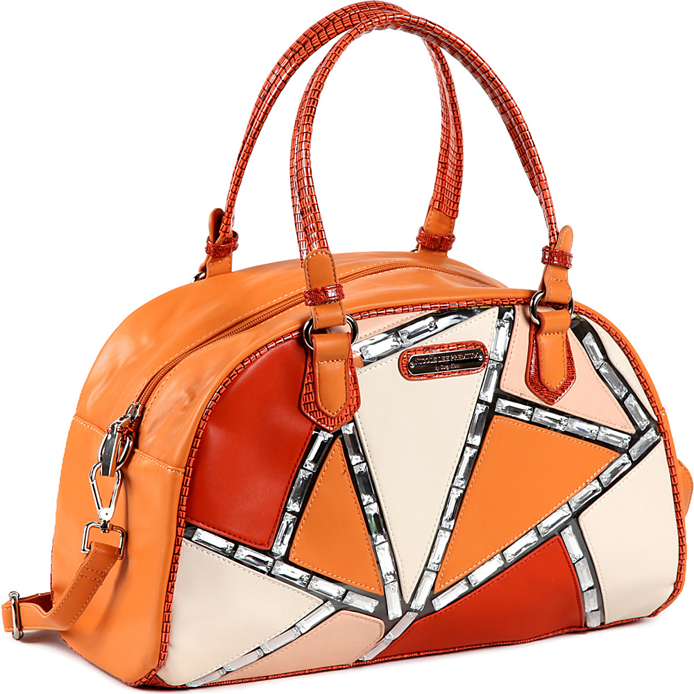 Nicole Lee Ventura Geometric Boston Bag ORANGE Nicole Lee Manmade Handbags