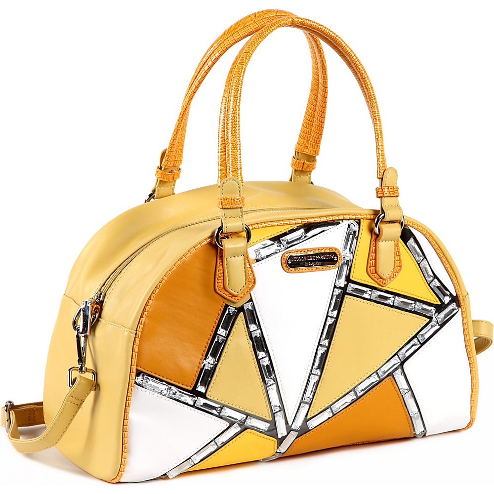 Nicole Lee Ventura Geometric Boston Bag Yellow Nicole Lee Manmade Handbags