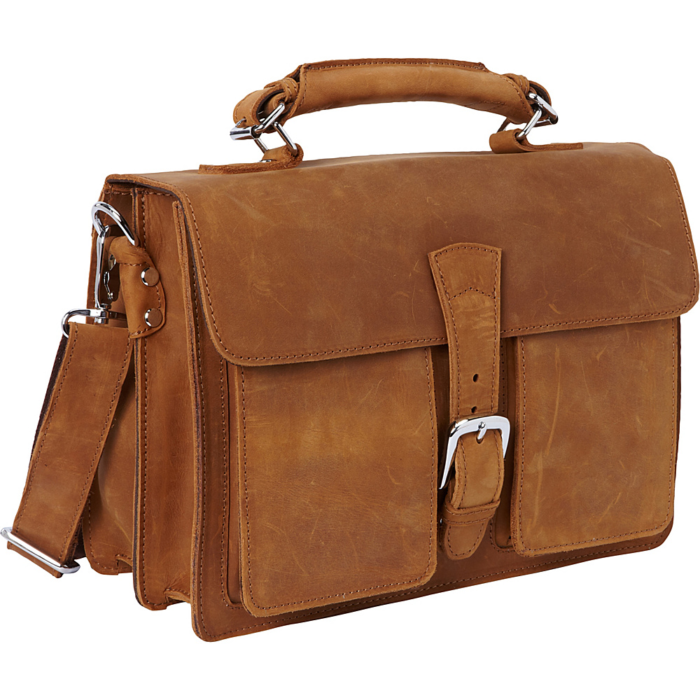 Vagabond Traveler 14 Medium Leather Laptop Briefcase Nature Brown Vagabond Traveler Non Wheeled Business Cases