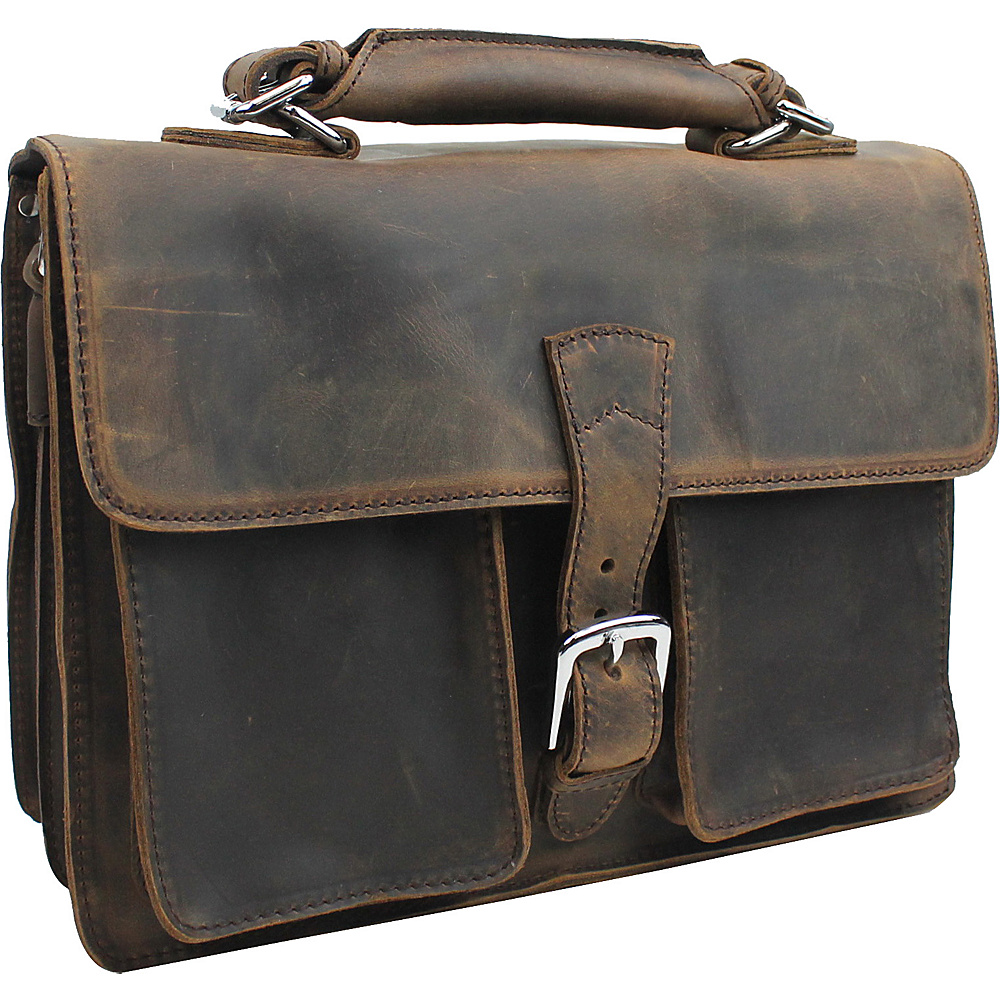 Vagabond Traveler 14 Medium Leather Laptop Briefcase Dark Brown Vagabond Traveler Non Wheeled Business Cases
