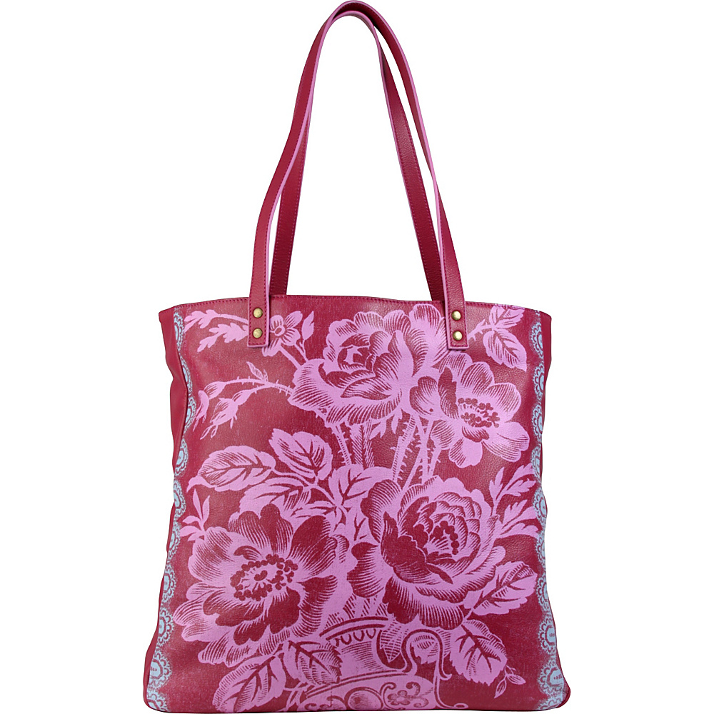 Amy Butler for Kalencom Alissa Tote Cabbage Rose Raspberry Amy Butler for Kalencom Leather Handbags