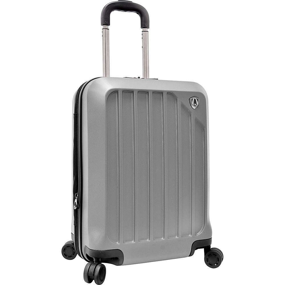 Traveler s Choice Glacier 21 Hardshell Expandable Carry On Spinner Luggage Silver Grey Traveler s Choice Hardside Carry On