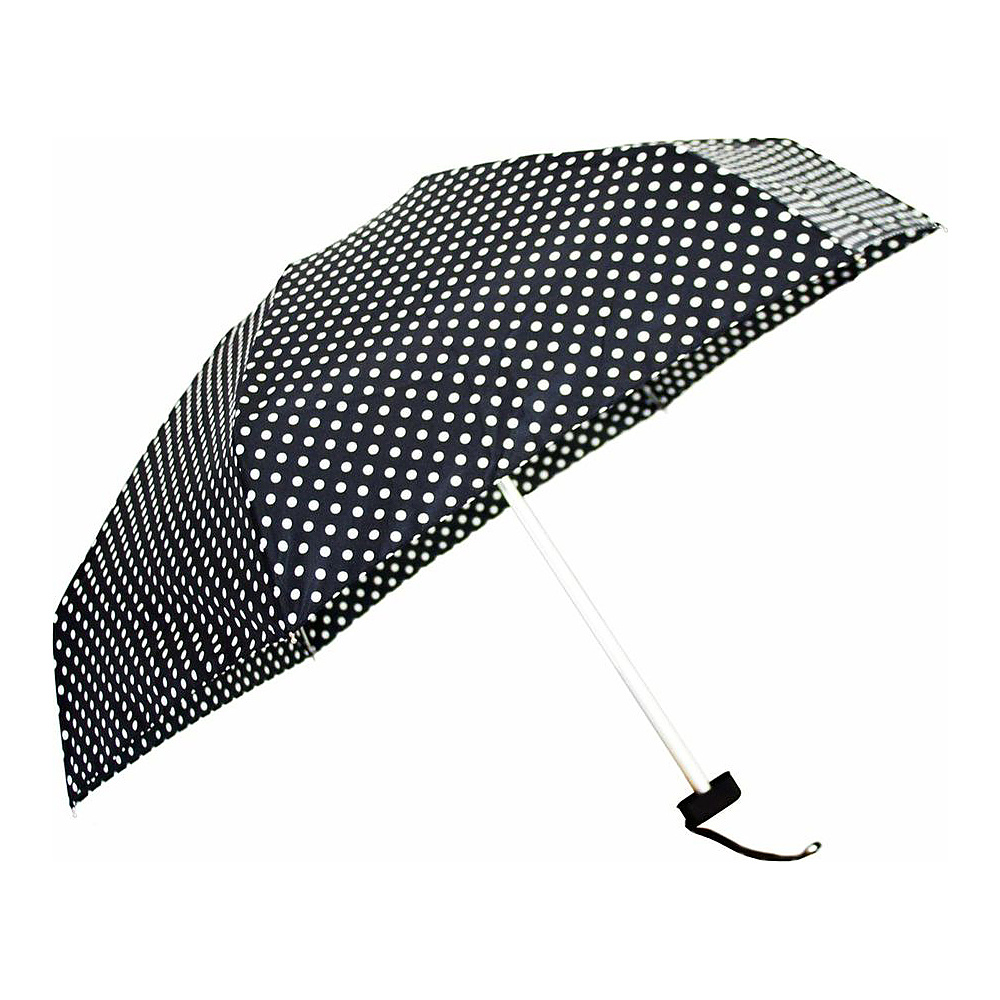 Leighton Umbrellas Genie with Case black with white dots Leighton Umbrellas Umbrellas and Rain Gear