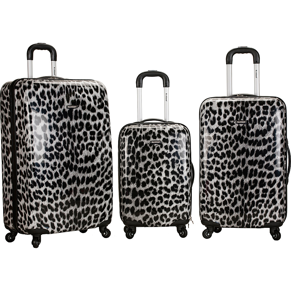 Rockland Luggage Snow Leopard 3 Pc Polycarbonate Luggage Set SNOWLEOPARD Rockland Luggage Luggage Sets