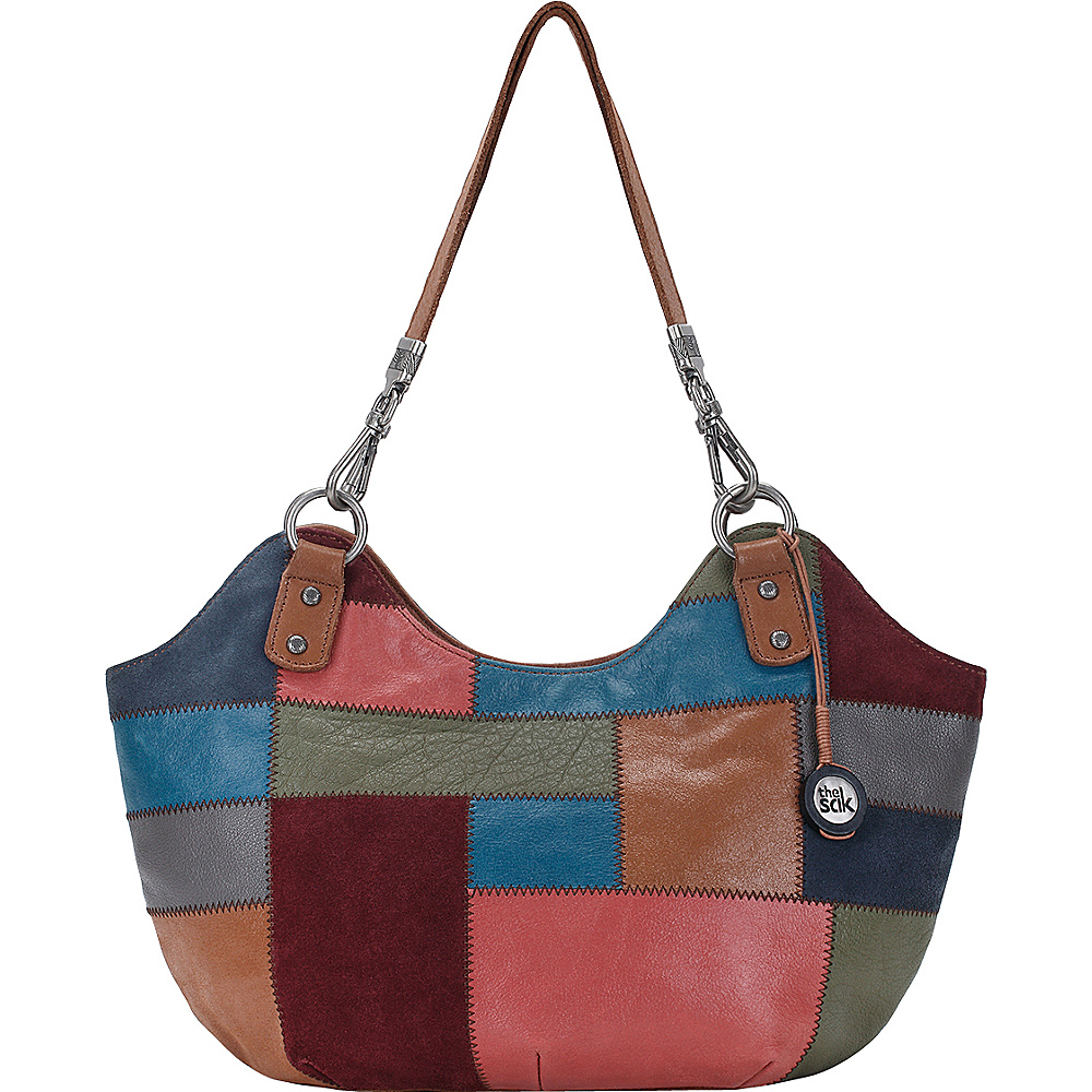 The Sak Indio Satchel Shoulder Bag Leather Multi Patch The Sak Leather Handbags